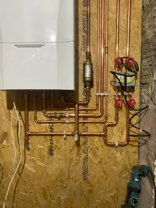 Newly fitted boiler in a house in Rawtenstall, Rossendale by B&M Plumbing
